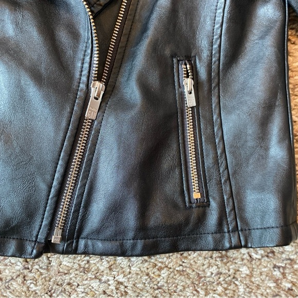 Girls Size 5 Jacket Bundle Faux Leather Plaid Shacket Asymmetrical Zip Black - Picture 4 of 9
